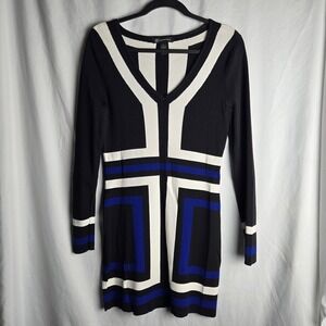 INC International Concepts Bodycon Geo Print Dress Womens Medium Mob Wife 90s